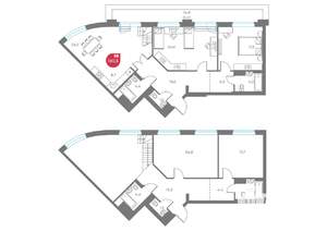 5-к квартира, вторичка, 181м2, 8/9 этаж