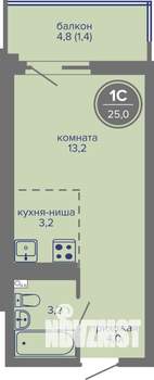 Студия квартира, вторичка, 25м2, 11/26 этаж