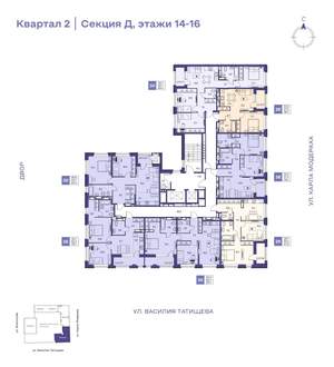 2-к квартира, строящийся дом, 39м2, 15/16 этаж