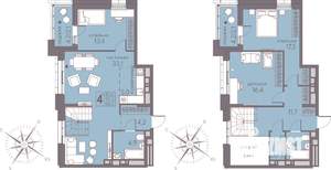 Студия квартира, строящийся дом, 117м2, 21/22 этаж
