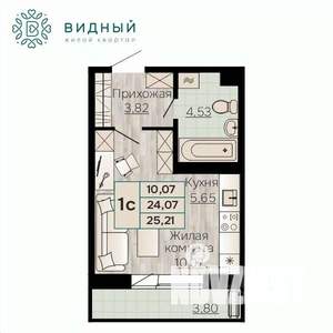 1-к квартира, вторичка, 25м2, 7/8 этаж