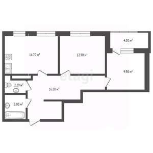 2-к квартира, вторичка, 62м2, 8/25 этаж