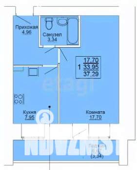 1-к квартира, вторичка, 37м2, 8/16 этаж