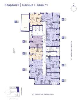 3-к квартира, строящийся дом, 60м2, 11/25 этаж