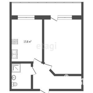 1-к квартира, вторичка, 49м2, 2/19 этаж