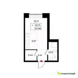 1-к квартира, вторичка, 24м2, 18/25 этаж
