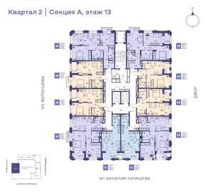 3-к квартира, строящийся дом, 60м2, 13/19 этаж