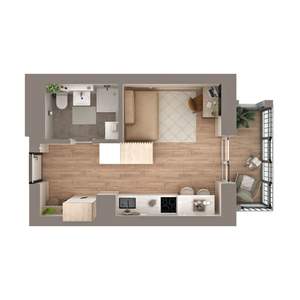 Студия квартира, вторичка, 24м2, 3/8 этаж