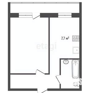 1-к квартира, вторичка, 34м2, 5/9 этаж