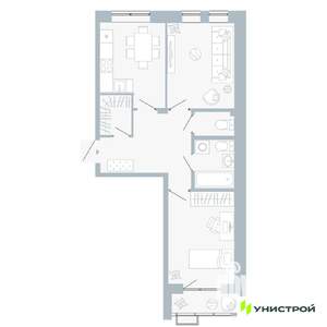 2-к квартира, вторичка, 55м2, 3/5 этаж
