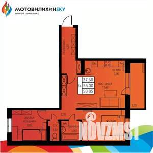 3-к квартира, вторичка, 56м2, 5/8 этаж