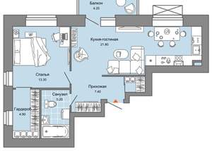 1-к квартира, вторичка, 55м2, 8/8 этаж