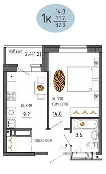 1-к квартира, вторичка, 33м2, 23/25 этаж