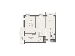 4-к квартира, строящийся дом, 122м2, 3/6 этаж