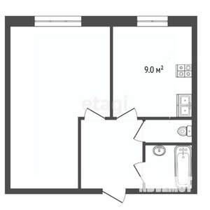 1-к квартира, вторичка, 34м2, 1/10 этаж