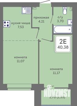 2-к квартира, вторичка, 40м2, 1/7 этаж