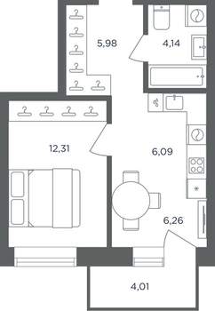 1-к квартира, вторичка, 36м2, 7/10 этаж