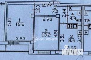 2-к квартира, вторичка, 49м2, 15/19 этаж