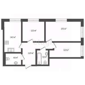3-к квартира, вторичка, 79м2, 7/23 этаж
