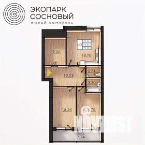 2-к квартира, вторичка, 76м2, 4/4 этаж