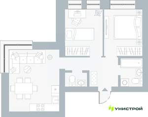 2-к квартира, вторичка, 53м2, 3/5 этаж