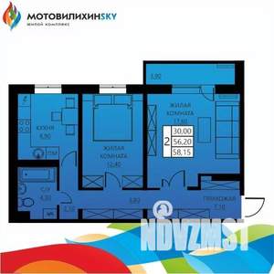 2-к квартира, вторичка, 58м2, 6/8 этаж