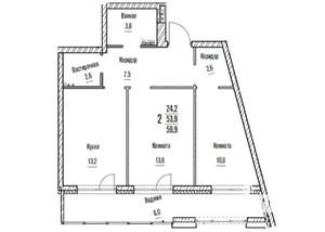 2-к квартира, вторичка, 60м2, 11/15 этаж