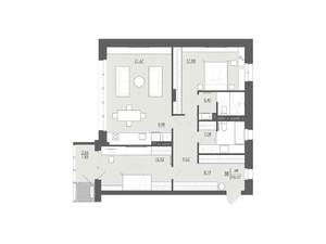 2-к квартира, строящийся дом, 95м2, 4/6 этаж