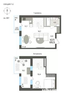 Студия квартира, вторичка, 70м2, 6/6 этаж