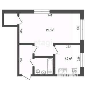 1-к квартира, вторичка, 33м2, 5/5 этаж