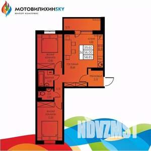 3-к квартира, вторичка, 56м2, 5/8 этаж