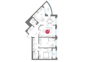 3-к квартира, вторичка, 116м2, 2/9 этаж