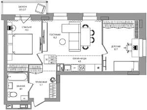 3-к квартира, вторичка, 56м2, 4/9 этаж