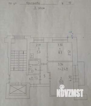 2-к квартира, вторичка, 34м2, 3/9 этаж
