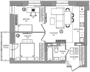3-к квартира, вторичка, 53м2, 9/10 этаж