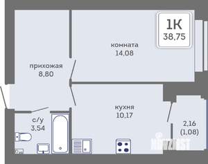 1-к квартира, вторичка, 39м2, 6/7 этаж