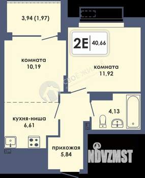 2-к квартира, вторичка, 41м2, 7/10 этаж