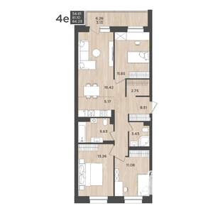 4-к квартира, строящийся дом, 84м2, 6/24 этаж