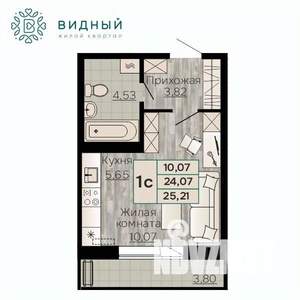 1-к квартира, вторичка, 25м2, 5/8 этаж
