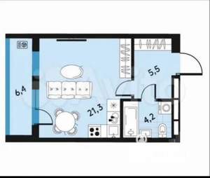 Студия квартира, строящийся дом, 34м2, 5/30 этаж