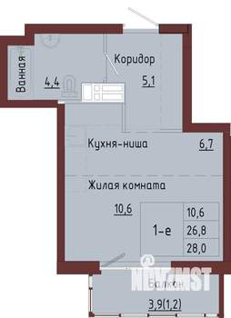 Студия квартира, строящийся дом, 31м2, 8/9 этаж