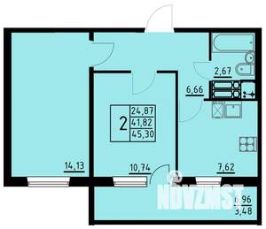 2-к квартира, вторичка, 45м2, 9/10 этаж
