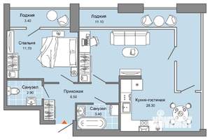 1-к квартира, вторичка, 60м2, 3/15 этаж