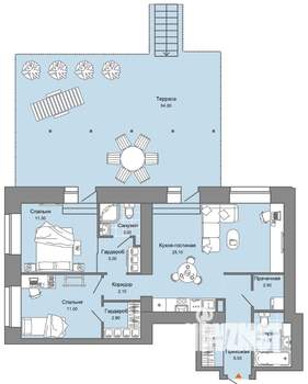2-к квартира, вторичка, 89м2, 2/8 этаж