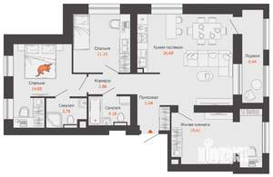 3-к квартира, вторичка, 87м2, 2/8 этаж