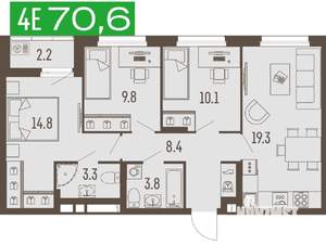 4-к квартира, вторичка, 71м2, 2/16 этаж