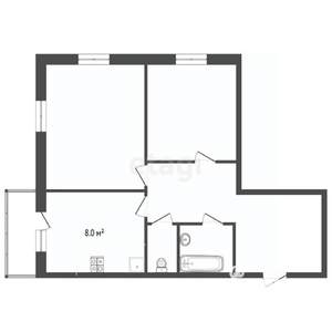 2-к квартира, вторичка, 61м2, 16/20 этаж