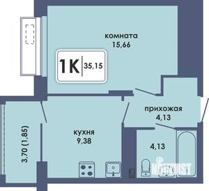 1-к квартира, вторичка, 35м2, 7/10 этаж