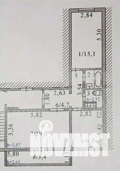 2-к квартира, вторичка, 58м2, 5/10 этаж