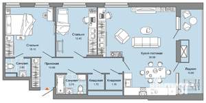 2-к квартира, вторичка, 89м2, 5/15 этаж